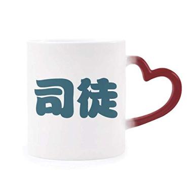 Imagem de Situ Situ Personagem de sobrenome chinês Caneca sensível ao calor Copo de grés que muda de cor vermelha