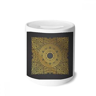 Imagem de DIYthinker Caixa de moedas de cerâmica da Tailândia, cultura de alfândega dourada e porta-moedas