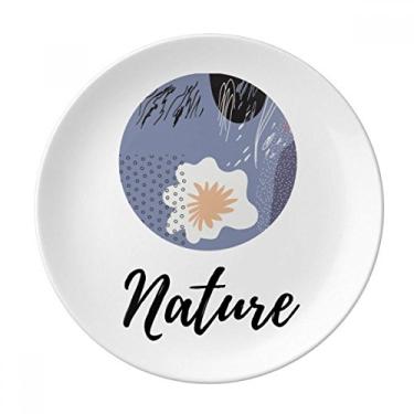 Imagem de Prato de arte branco roxo abstrato decorativo de porcelana salver louça de jantar