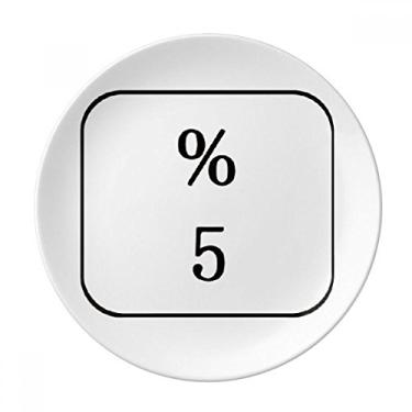 Imagem de Símbolo de teclado 5 placas decorativas de porcelana salver talheres, louça de jantar