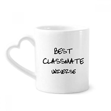 Imagem de Caneca Best Classmate Universe, temporada de formatura, café cerâmica, copo de coração de vidro
