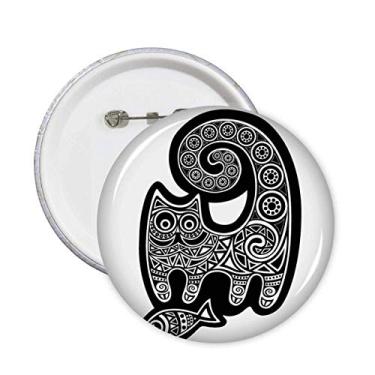 Imagem de Emblema para decoração de 5 peças com estampa de peixe gato preto e branco