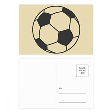 Imagem de Jogo de cartão postal com padrão de desenho de linha esportiva de futebol, cartão de felicitações de aniversário