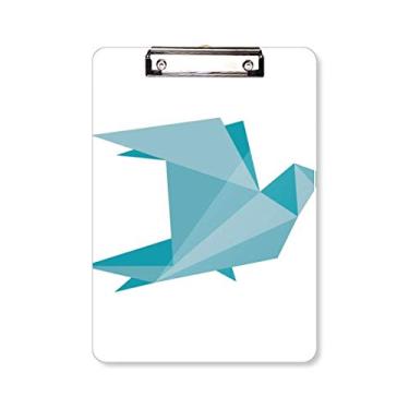 Imagem de Placa de fundo verde origami padrão pombo abstrato pasta pasta, bloco de escrita A4