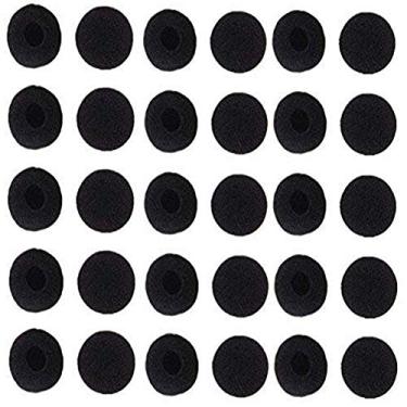 Imagem de Almofadas de fone de ouvido de espuma macia, protetores de esponja de reposição, pontas de espuma, almofadas de espuma, protetores de ouvido para fone de ouvido, fone de ouvido, MP4, celular, etc., diâmetro, 18 mm, pacote com 50, Preto