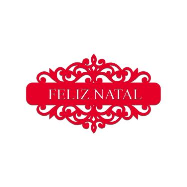 Imagem de Placa Feliz Natal Com Arabesco 30cmx17cm - Cria Arte Laser