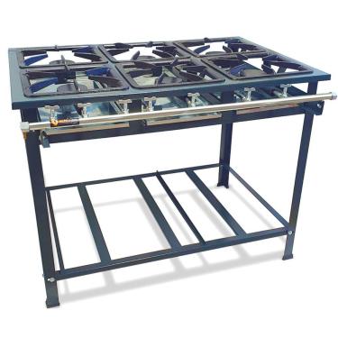 Imagem de Fogão Industrial 6 Bocas Baixa Pressão P5 de Piso 6QS MetalFour