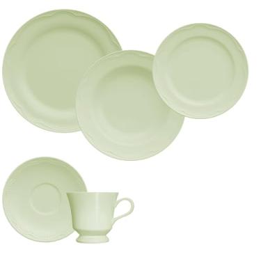 Imagem de Jogo de jantar completo em porcelana, Modelo Cottage, 30 peças, Germer, Verde
