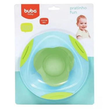 Imagem de Prato Infantil Azul Bowl Com Ventosa Buba Baby Livre De BPA