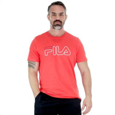 Imagem de Camiseta Fila Letter Outline Vermelho - Masculino