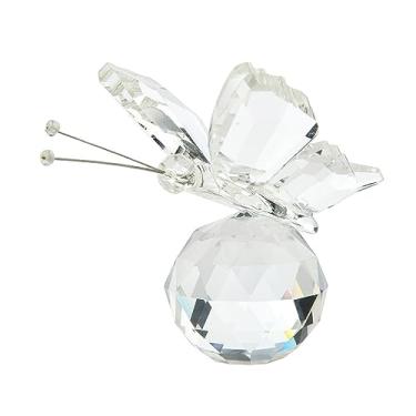 Imagem de Estatueta de borboleta de cristal ornamentos de animais artesanato peso de papel de vidro decorações de casamento presentes de lembrança estatuetas de animais de cristal