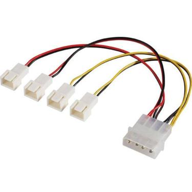 Imagem de Cabo Molex para Cooler - 4 Coolers x 3 pinos - 15 cm - Akasa AK-CB001