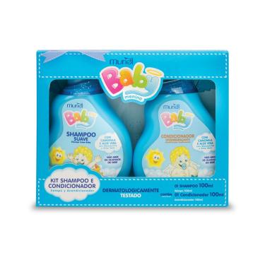 Imagem de Kit Shampoo e Condicionador 100 ML Menino Menina Muriel Baby Azul  unissex