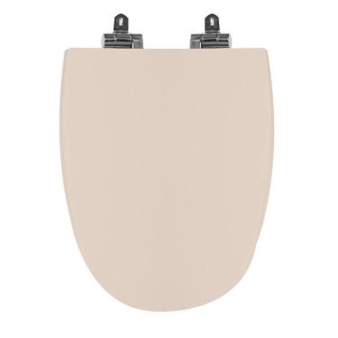 Imagem de Assento Sanitário Poliéster para Louça Monte Carlo/venice deca/belize Slow Close Cromado Rosa Floral