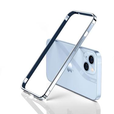 Imagem de Capa rígida com estrutura metálica de alumínio ultrafina para iPhone 12 13 14 15 Plus Pro Max Alloy Case Coque em preto roxo ou prata, azul, para iPhone 14 Plus