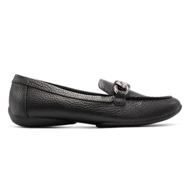 Imagem de Mocassim Usaflex Feminino Couro Enfeite Corrente Casual AL3303