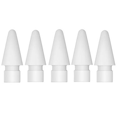 Imagem de Pontas para Apple Pencil – Pacote com 5 pontas compatíveis com pontas de 2ª geração, 1ª geração, caneta iPad de 1/2 geração, sensação de papel (branca)