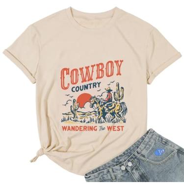 Imagem de Camiseta Howdy Cowboy Nashville Country Music Rodeo feminina Western Cowgirl, Damasco, M