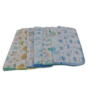 Imagem de Kit 25 fralda de pano estampada menino 70x70cm com crochê
