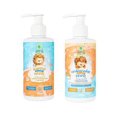 Imagem de Shampoo + Condicionador Infantil Vegano Ingredientes Naturais Óleos Essenciais Lavanda Laranja Doce Verdi Natural