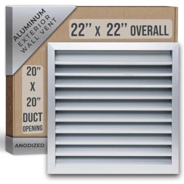 Imagem de Handua 50,8 cm L x 50,8 cm A [abertura de parede] Alumínio anodizado para ventilação de parede externa para espaço de engatinhar, ao ar livre, portas, sótão | À prova de intempéries, à prova de chuva