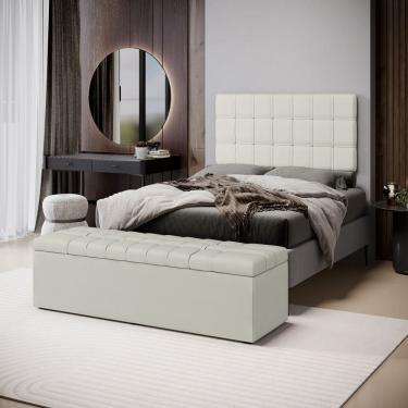 Imagem de Kit Painel Rana 140 e Calçadeira Alpha Couro Aradecor