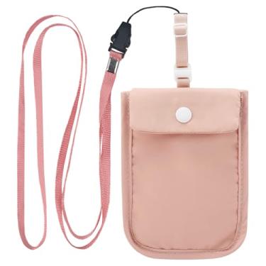 Imagem de Carteira de sutiã de viagem para mulheres, carteira de sutiã oculta, à prova de furtos, sob roupas, cinto de dinheiro, carteira de viagem secreta para dinheiro, Rosa, Confortável