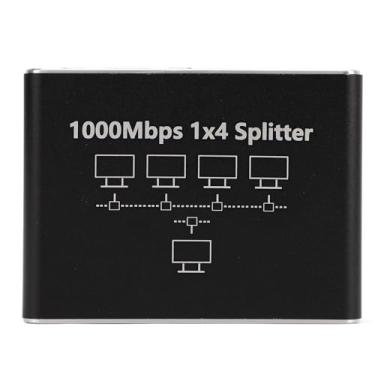 Imagem de Divisor Ethernet de 1000 Mbps, Divisor Ethernet 1 a 4 Divisor de Internet de Alta Velocidade de 1000 Mbps Divisor de LAN, Divisor de Rede de Switch Ethernet para Cabos Cat 6 7 8