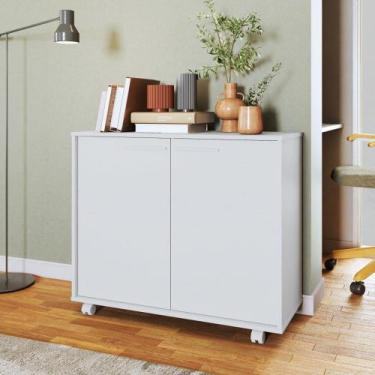 Imagem de Balcão 2 Portas com Rodízios BHO74 BRV Móveis, Branco
