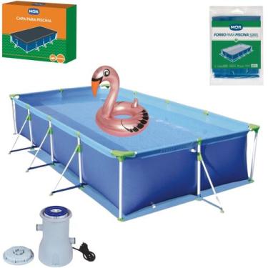 Imagem de Kit Piscina Premium 5000 Litros Capa Forro Filtro 2200L/h Boia Cisne R