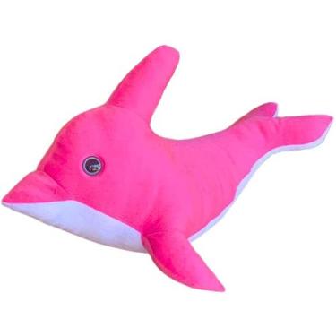 Imagem de Golfinho de Pelúcia Rosa 58 cm Antialérgico - Mirante Brasil