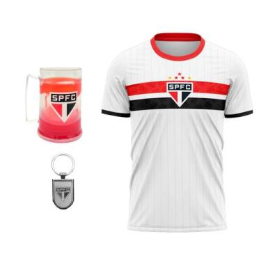 Imagem de Kit São Paulo Oficial - Camisa Stencil + Caneca + Chaveiro - Masculino
