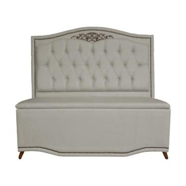 Imagem de Jogo Cabeceira + Recamier Dafne Para Cama Box Casal Queen - Suede - Sv