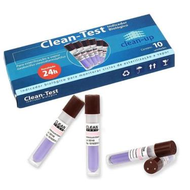 Imagem de Indicador Biológico 24 Horas para Autoclave A Vapor com 10 Clean Test 