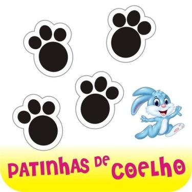 Imagem de Cartela com 25 Adesivos - Patinhas De Coelho - Páscoa - Pegadas Em Vin