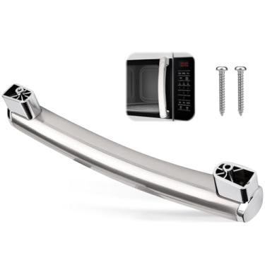 Imagem de PEUTIER Maçaneta de porta de micro-ondas ABS prateada, aço inoxidável 100%, 26,3 x 3,9...