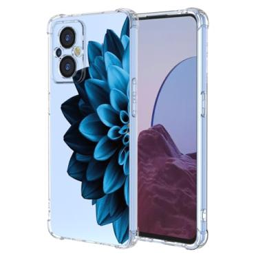 Imagem de JDYGWK Capa para Oneplus Nord N20 5G 1+ N20 5G com estampa de flores transparentes, TPU macio, fino, leve, à prova de choque, capa protetora para celular para Oneplus Nord N20 5G, azul florescendo