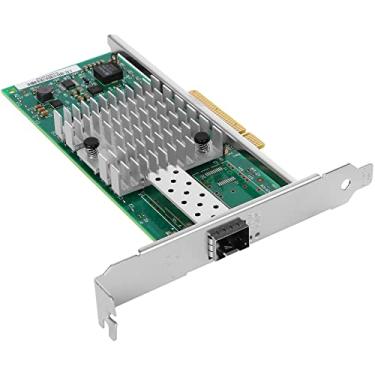 Imagem de Euqvos Placa de rede SFP+ PCI-E de porta única de 10 GbE para chip Intel 82599ES X520-DA1 PCI Express x8 LAN compatível com Windows Server/Linux/VMware