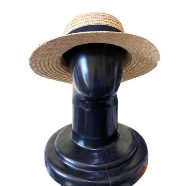 Imagem de Chapéu Feminino Paris Palha Luxo Aba Media com faixa preta - Mor, Bege