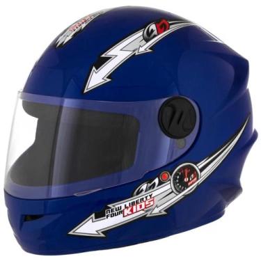 Imagem de Capacete De Moto Infantil kids Pro Tork Liberty, Azul, 54