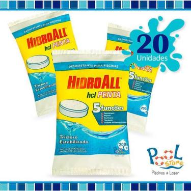 Imagem de Pastilha De Cloro Hcl Penta Hidroall 200g- 20 Un - Hidroall Hcl Penta
