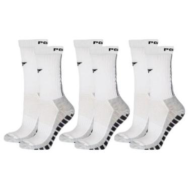 Imagem de Kit 3 Pares de Meias Penalty Grip Masculina, Branco, 39-44