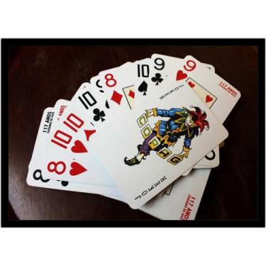Imagem de Quadro Decorativo Jogos Baralho Naipe Cartas Poker Com Moldura RC012 -
