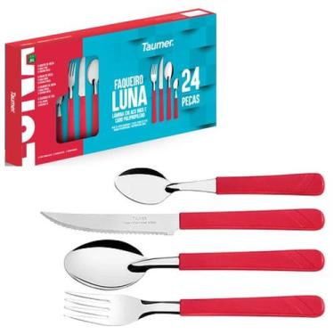 Imagem de Faqueiro 24 Peças Jogo De Talheres Luna Faca Garfo Colher Aço Inox - C