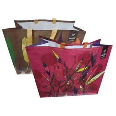 Imagem de 2 Sacolas Ráfia Retornável Grande 39x44x22cm B4u