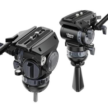Imagem de ULANZI VideoFast Cabeça de fluido resistente, cabeça de vídeo de amortecimento profissional 6 etapas 360° Pan & Tilt Amortecimento para filmadora, adaptador Arri Lock de 1/10.2 cm, placa QR