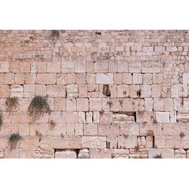 Imagem de CSFOTO Pano de fundo de parede ocidental de Jerusalém antigo pano de fundo de parede do judaísmo de Jerusalém com ruínas de parede para fotografia, judaísmo, eventos, decoração de judaísmo, faixa de fundo de parede de pedra antiga