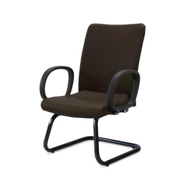 Imagem de Cadeira Diretor Isola Pé Contínuo Com Braços 0077 Marrom - Flex Cadeir