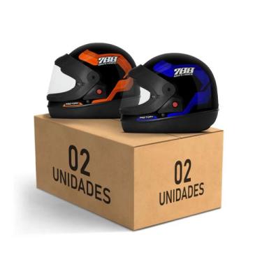 Imagem de Kit 2 Capacetes Sport Moto 788 Fechados Pro Tork Masculino Feminino Se