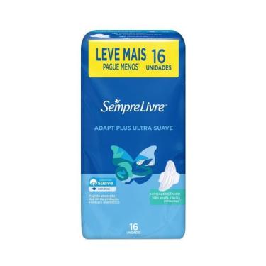 Imagem de Absorvente Sempre Livre Adapt Plus Suave com Abas 16 Unidades Leve mai